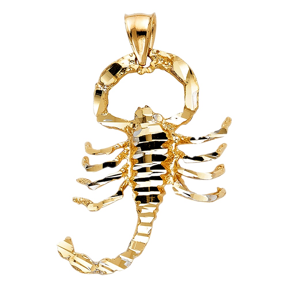 14KY SCORPION PENDANT: 14KY Scorpion Pendant Type: Pendant Material Type: 14k Gold Material Color: Yellow Avg. Weight: 6 Gr. Size: Height : 40 mm,Width : 30 mm Accessories: None Notice: When purchasing pre-owned