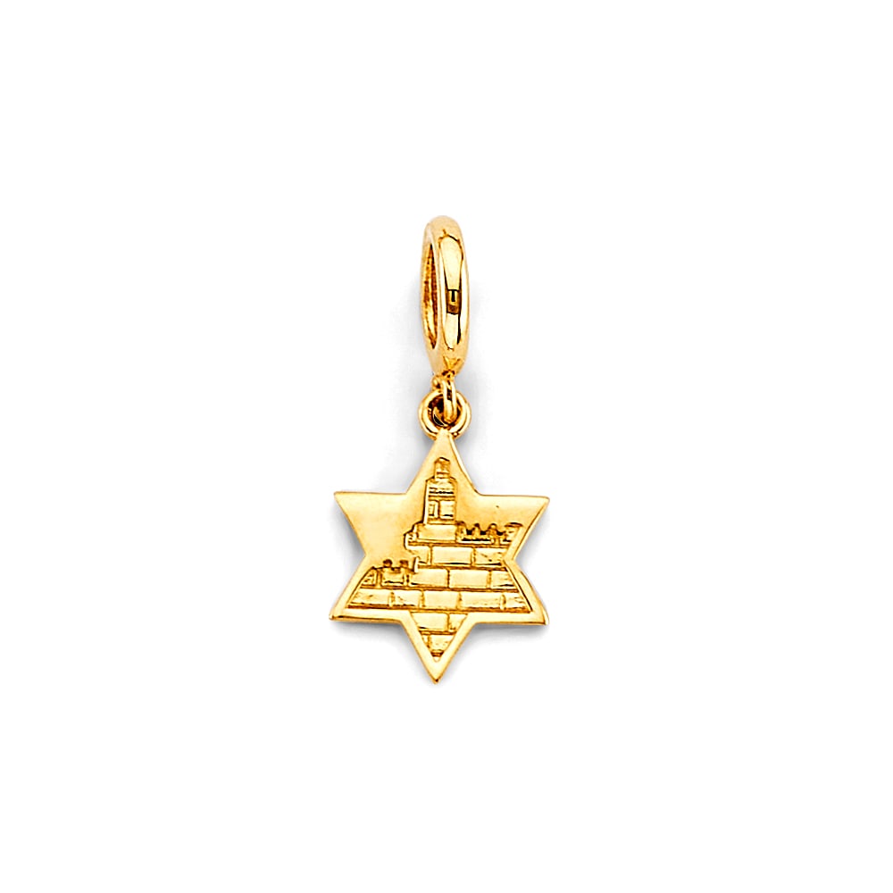 14KY STAR OF DAVID CHARM FOR MIX&MATCH BRACELET: 14KY Star of David Charm for Mix&Match Bracelet Type: Pendant Material Type: 14k Gold Material Color: Yellow Avg. Weight: 1.06 Gr. Size: Height : 20 mm, Width : 10 mm Accessories: None Not