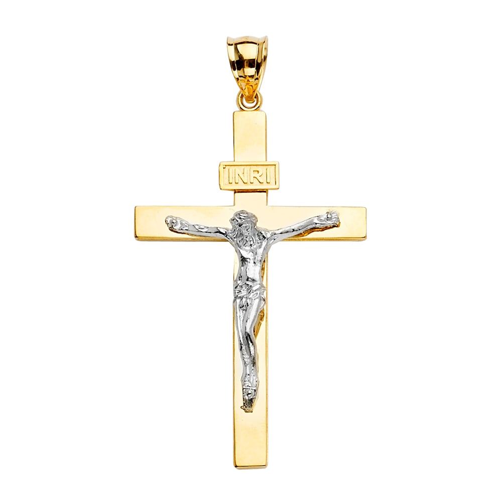 14K 2T CRUCUFIX CROSS PENDANT (1 of 4)