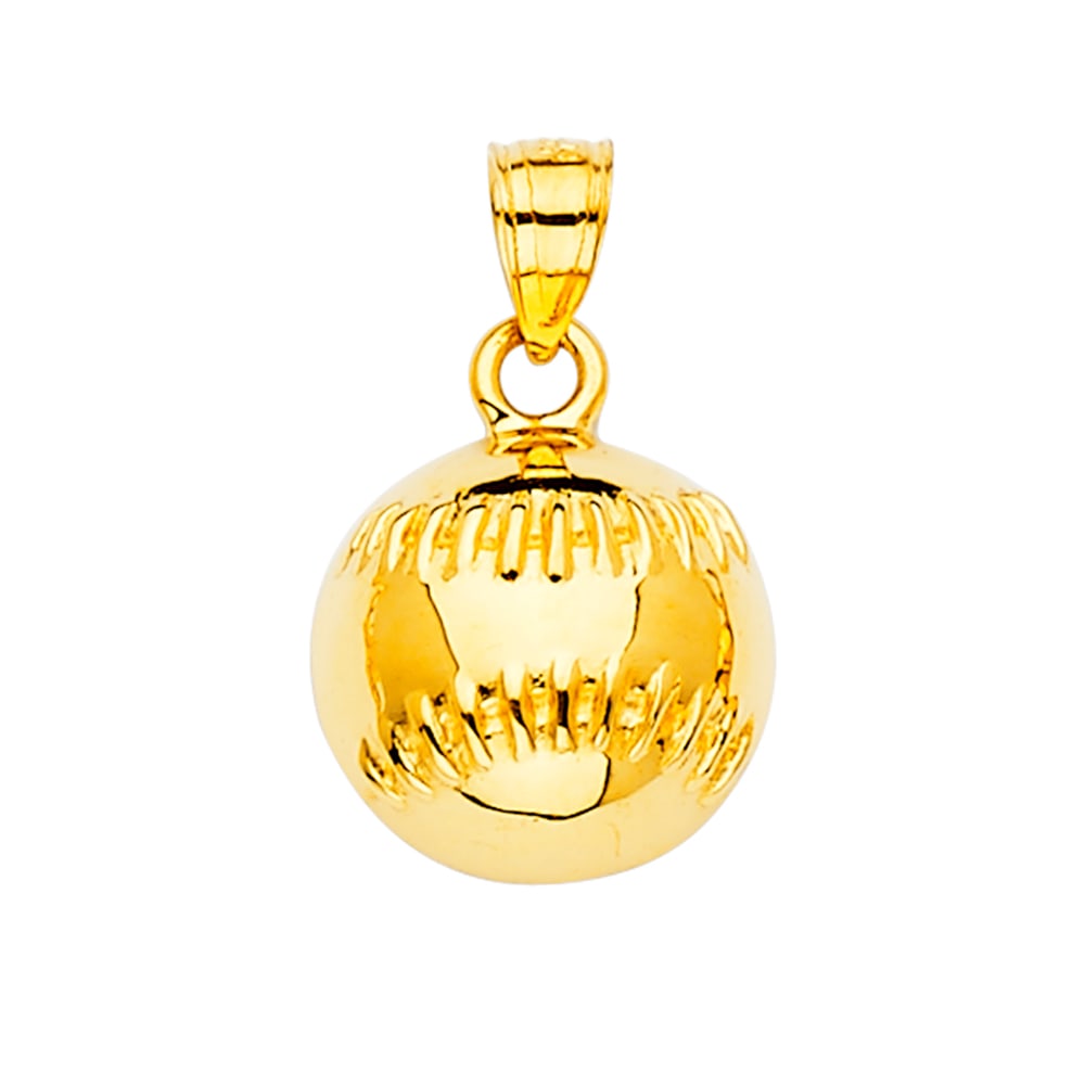 14KY BASEBALL PENDANT: 14KY BaseBall Pendant Type: Pendant Material Type: 14k Gold Material Color: Yellow Avg. Weight: 2.2 Gr. Size: Height : 22 mm,Width : 14 mm Accessories: None Notice: When purchasing pre-own