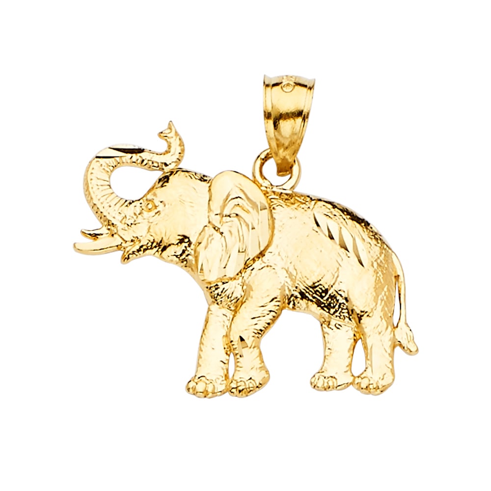 14KY ELEPHANT PENDANT: 14KY Elephant Pendant Type: Pendant Material Type: 14k Gold Material Color: Yellow Avg. Weight: 3.03 Gr. Size: Height : 27 mm,Width : 22 mm Accessories: None Notice: When purchasing pre-ow