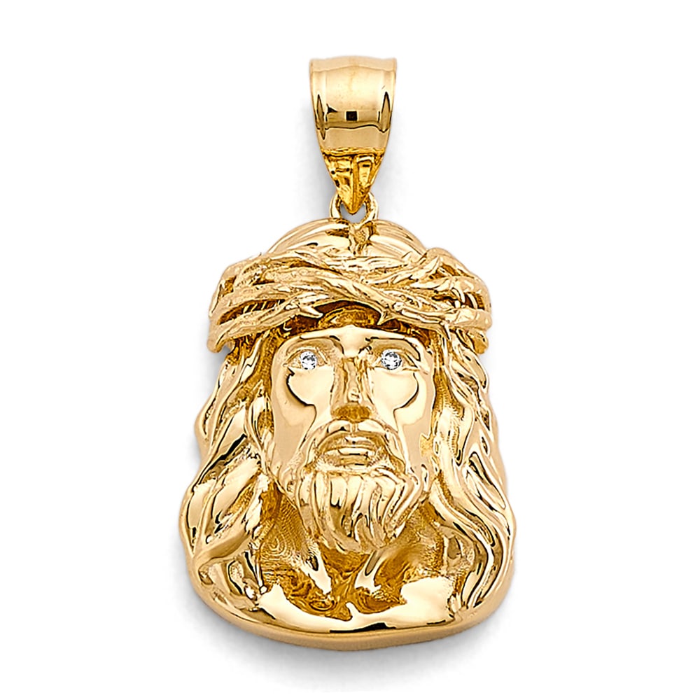 14KY JESUS CHRIST HEAD PENDANT: 14KY Jesus Christ Head Pendant Type: Pendant Material Type: 14k Gold Material Color: Yellow Avg. Weight: 6.25 Gr. Size: Height : 45 mm, Width : 25 mm Accessories: None Notice: When purchas