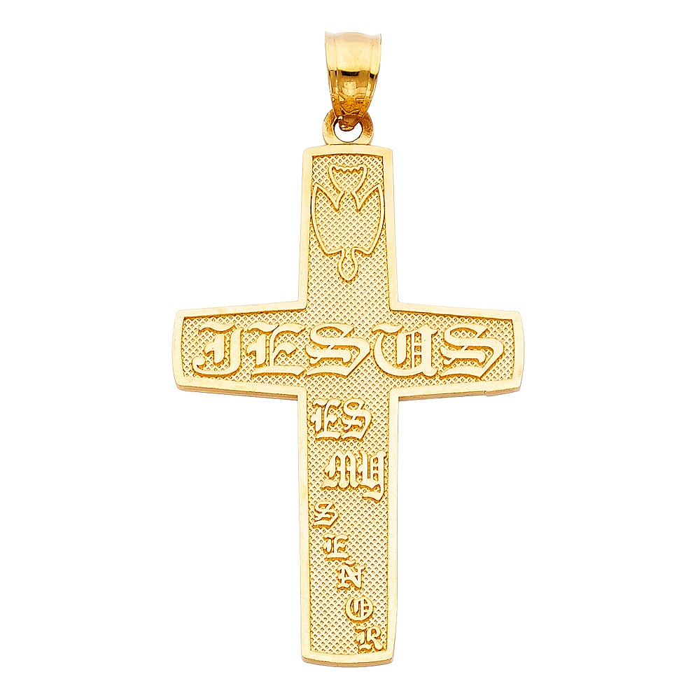 14KY CROSS PENDANT: 14KY Cross Pendant Type: Pendant Material Type: 14k Gold Material Color: Yellow Avg. Weight: 3.92 Gr. Size: Height : 40 mm Width : 30 mm Accessories: None Notice: When purchasing pre-owned