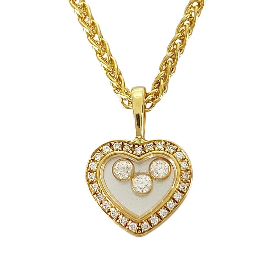 CHOPARD HAPPY DIAMOND YELLOW GOLD DIAMOND NECKLACE: Chopard Happy Diamond Yellow gold Diamond Necklace Brand: Chopard Type/Style: Necklace Material: 18K Yellow Gold, Main Stone Natural Color: Gold Size: Top size:17.7mm?12.4mm Necklace full length:42cm