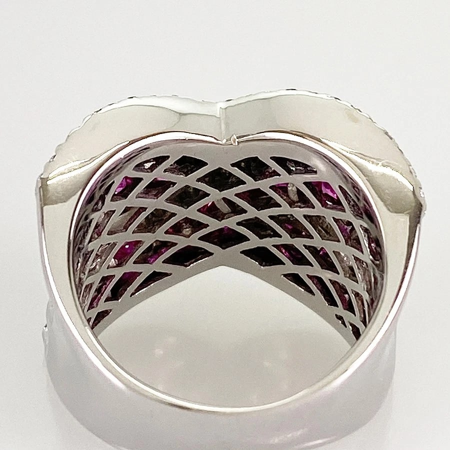 RING WHITE GOLD RUBY DIAMOND - 4