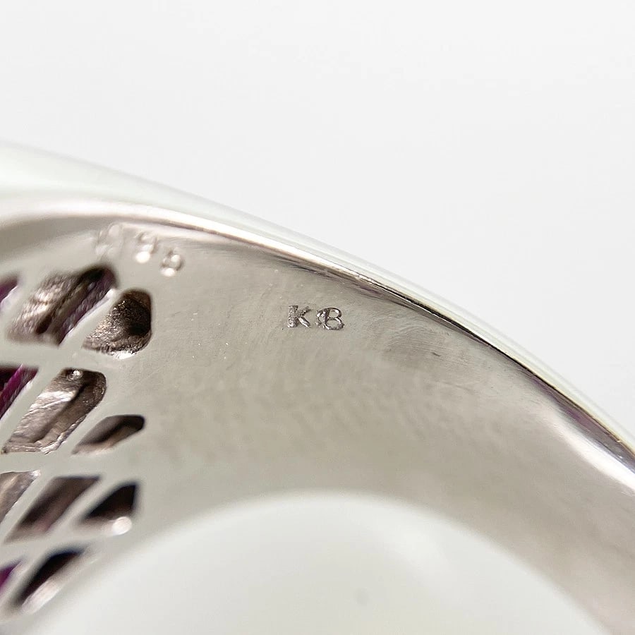 RING WHITE GOLD RUBY DIAMOND - 5