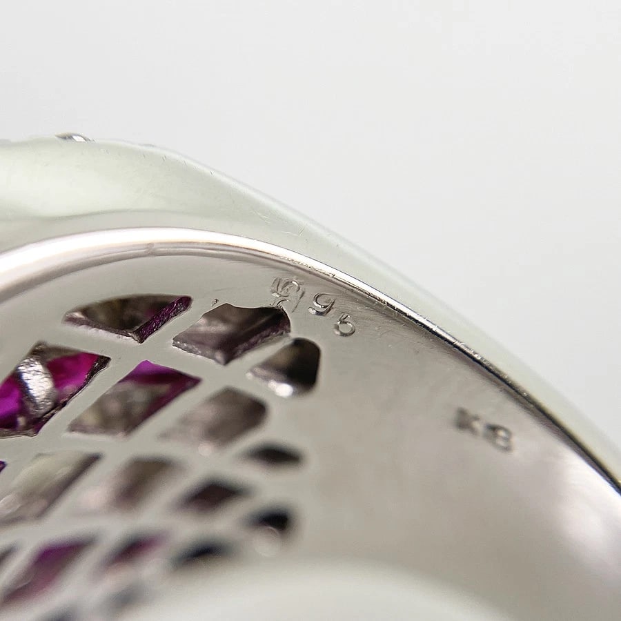 RING WHITE GOLD RUBY DIAMOND - 6