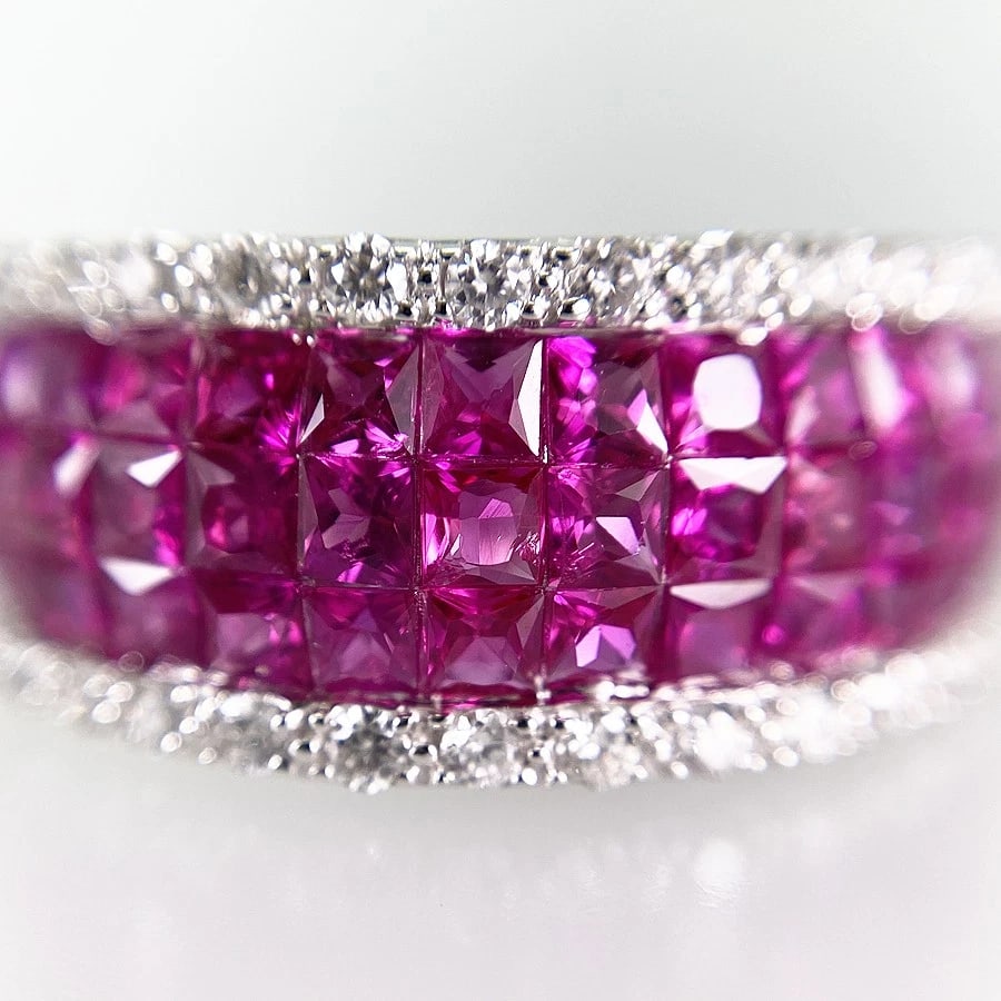 RING WHITE GOLD RUBY DIAMOND - 5