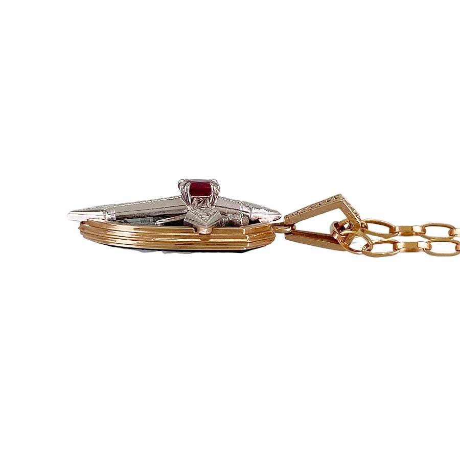 GEMCEREY WHITE GOLD RUBY NECKLACE - 3