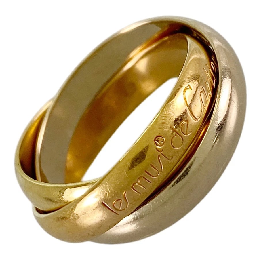 CARTIER TRINITY MM YELLOW GOLD RING: Cartier Trinity MM Yellow gold Ring Brand: Cartier Type/Style: Ring Material: 18K Yellow Gold 18K White Gold 18K Rose Gold Color: Gold Size: 5 US Accessories: None Accessories Notice: When