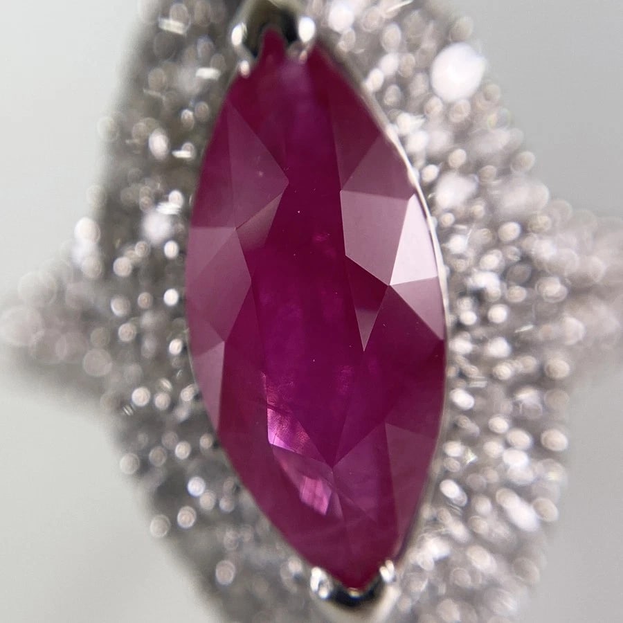 RING PLATINUM RUBY DIAMOND - 4
