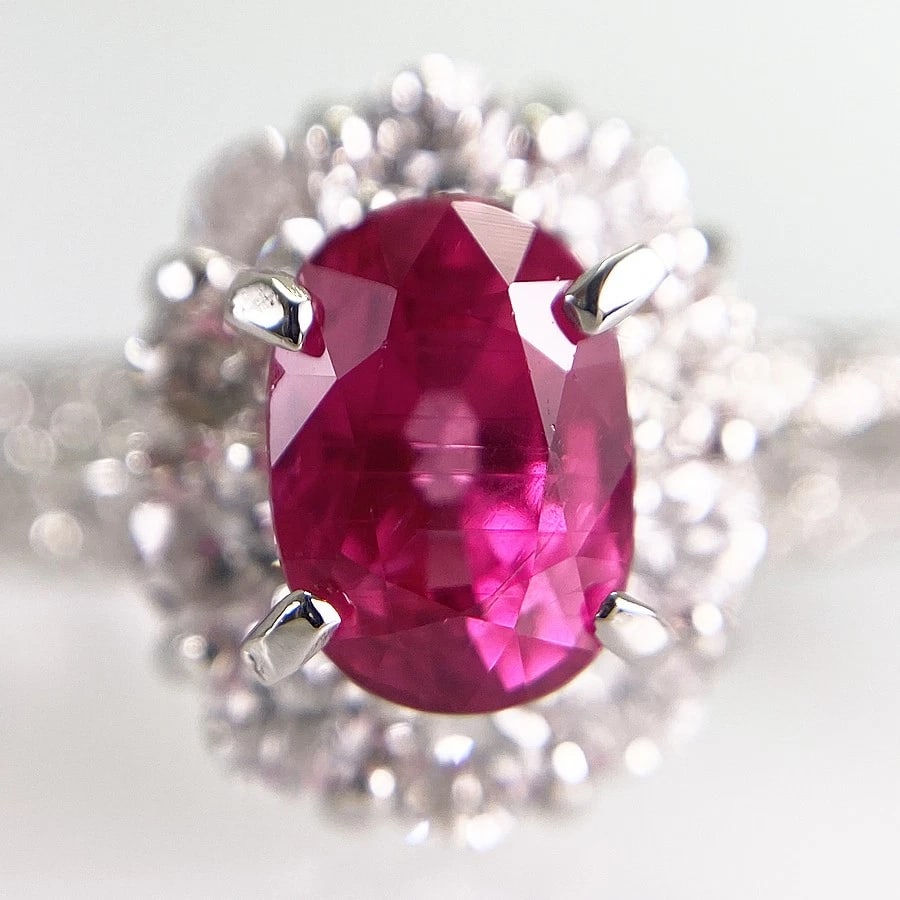 RING PLATINUM RUBY DIAMOND - 5