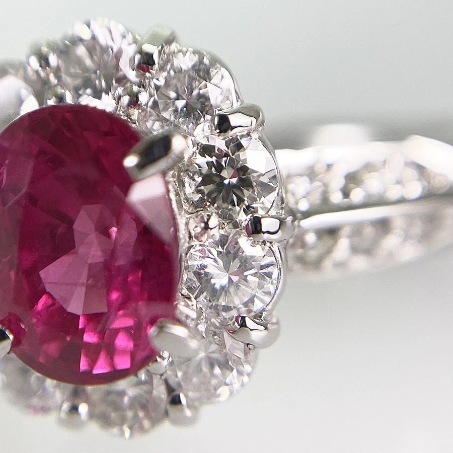 RING PLATINUM RUBY DIAMOND - 6