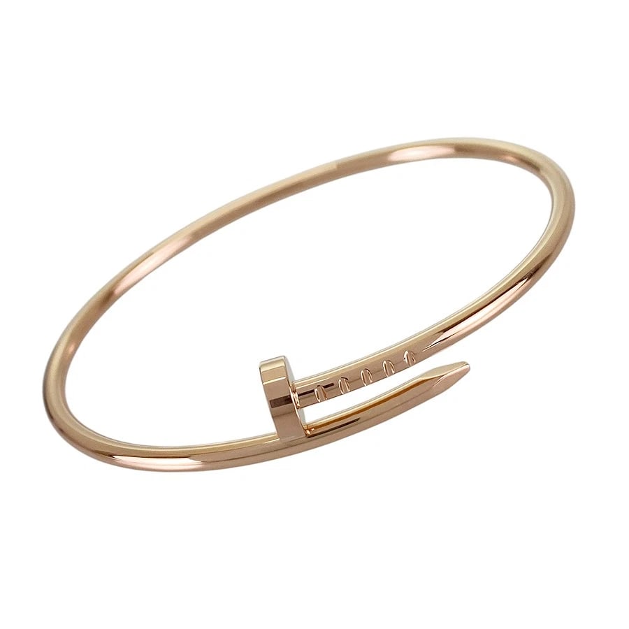 CARTIER JUSTE UN CLOU SM ROSE GOLD BRACELET: Cartier Juste un Clou SM Rose gold Bracelet Brand: Cartier Type/Style: Bracelet Material: 18K Rose Gold Color: Gold Size: Bracelet width:2.6mm~10.0mm Wrist Size:16cm Accessories: None Accessories