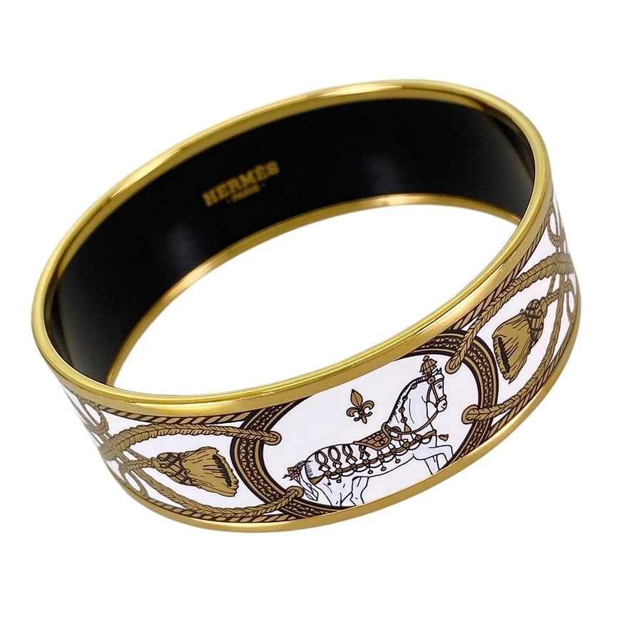 HERMES EMILE GM GOLD PLATED BRACELET: HERMES Emile GM Gold plated Bracelet Brand: HERMES Type/Style: Bracelet Material: Gold Plated Color: Gold Size: Bracelet width:20.5mm Wrist Size:19.5cm Accessories: None Accessories Notice: When
