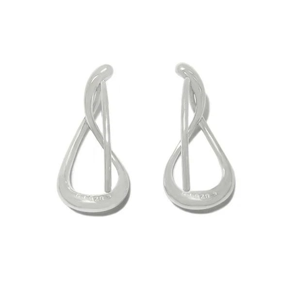 GEORG JENSEN MERCY TWIST EAR HOOP EARRING STERLING SILVER (1 of 3)