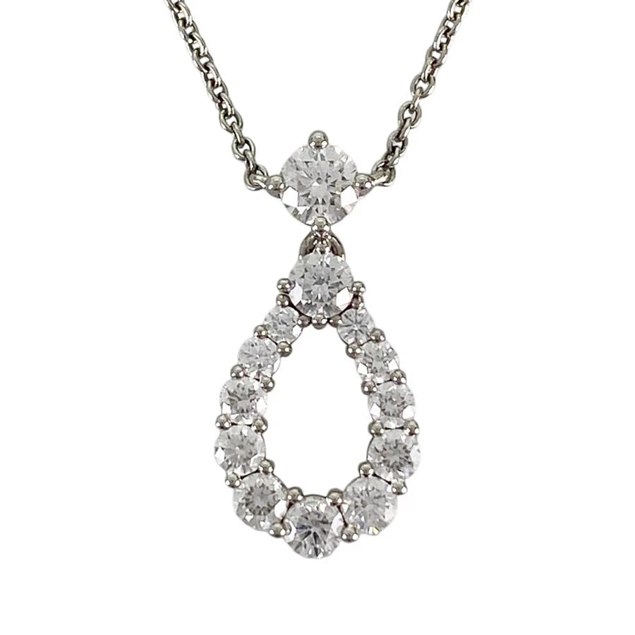 HARRY WINSTON LOOP PENDANT PLATINUM DIAMOND NECKLACE: HARRY WINSTON Loop Pendant Platinum Diamond Necklace Brand: HARRY WINSTON Type/Style: Necklace Material: Platinum 950, Main Stone/Creation Natural Color: Silver Size: Top size:19.1mm?9.3mm Necklace fu