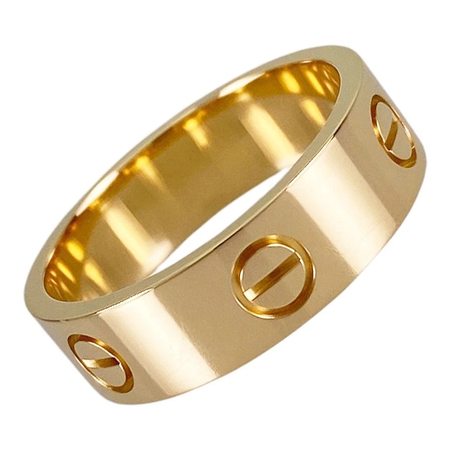 CARTIER LOVE YELLOW GOLD RING: Cartier Love Yellow gold Ring Brand: Cartier Type/Style: Ring Material: 18K Yellow Gold, Color: Gold Size: 9-9.5 US Accessories: None Accessories Notice: When purchasing pre-owned goods, p