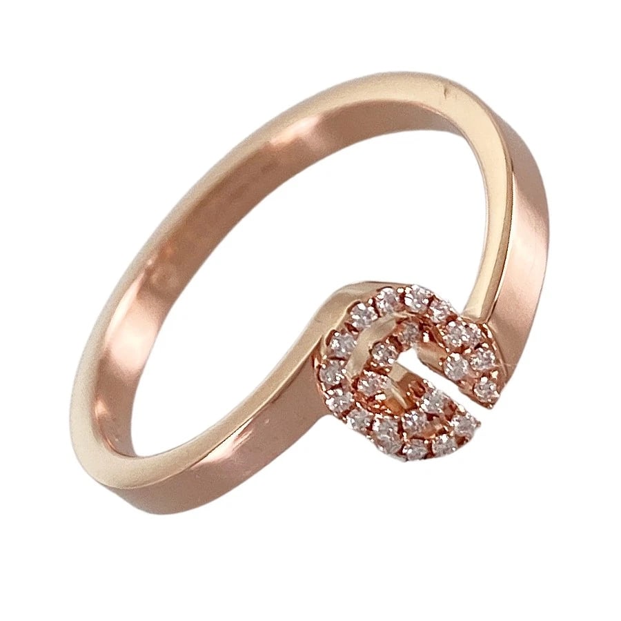GUCCI GG RUNNING ROSE GOLD DIAMOND RING: GUCCI GG running Rose gold Diamond Ring Brand: GUCCI Type/Style: Ring Material: 18K Rose Gold, Main Stone/Creation Natural Color: Rose Gold Size: 5 US Accessories: None Accessories Notice: