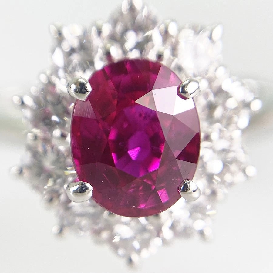 RING PLATINUM RUBY DIAMOND - 4