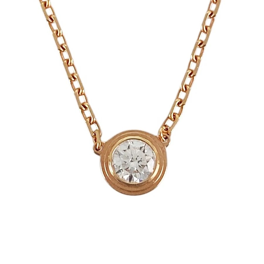 CARTIER DAMOUR LM ROSE GOLD DIAMOND NECKLACE: Cartier Damour LM Rose gold Diamond Necklace Brand: Cartier Type/Style: Necklace Material: 18K Rose Gold, Main Stone/Creation Natural Color: Rose Gold Size: Top size:5.5cm Necklace full length:40.5cm
