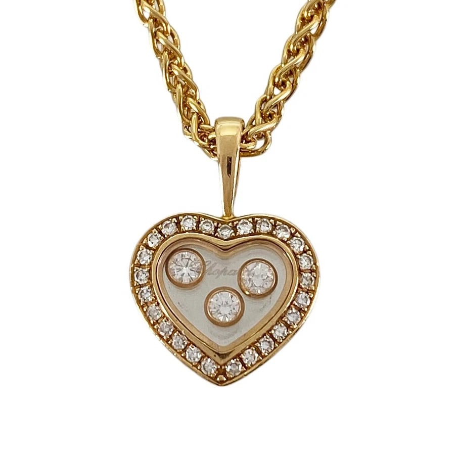 CHOPARD HAPPY DIAMOND YELLOW GOLD DIAMOND NECKLACE: Chopard Happy Diamond Yellow gold Diamond Necklace Brand: Chopard Type/Style: Necklace Material: 18K Yellow Gold, Main Stone/Creation Natural Color: Gold Size: Top size:11.7mm?12.6mm Necklace full len