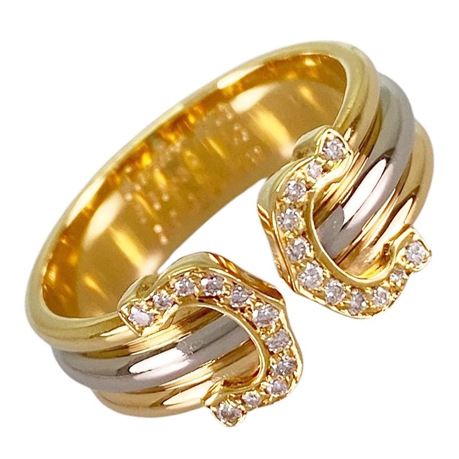 CARTIER 2C TRINITY YELLOW GOLD DIAMOND RING (1 of 7)