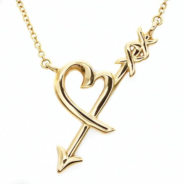 TIFFANY & CO. PALOMA PICASSO LOVING HEART ARROW NECKLACE: Tiffany & Co. Paloma Picasso Loving Heart Arrow Necklace Brand: Tiffany & Co. Type/Style: Necklace Material: K18PG, Color: Pink Gold Size: Length: Approx. 36cm/41.5cmTop: approx. W29mm x H15mm* Regard