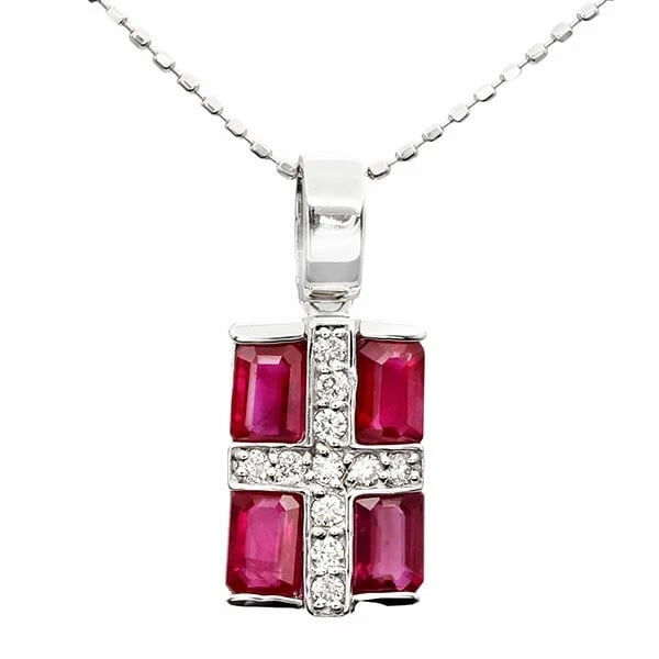 18K WG RUBY DIAMOND NECKLACE (1 of 3)