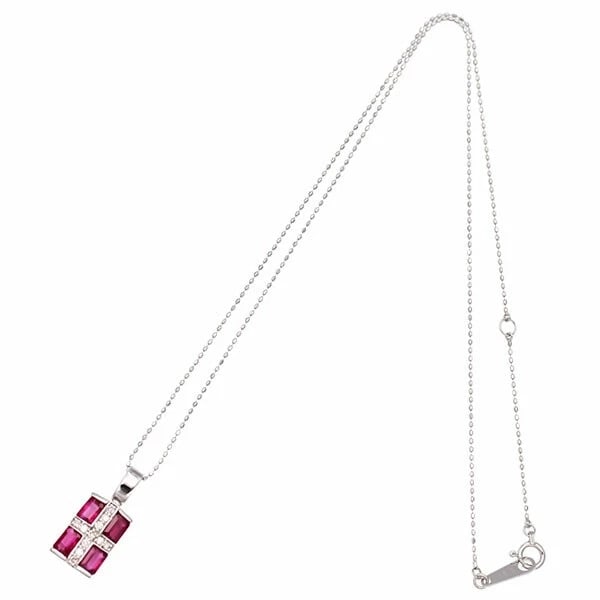 18K WG RUBY DIAMOND NECKLACE - 3