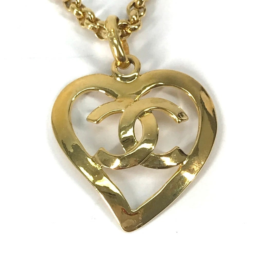 CHANEL NECKLACE HEART CC COCO MARK CHAIN GOLD PLATED: CHANEL Necklace Heart CC Coco Mark Chain Gold Plated Brand: CHANEL Type/Style: Necklace Material: GP, Color: gold Size: Total length: 57cm Accessories: None Accessories Notice: When purcha