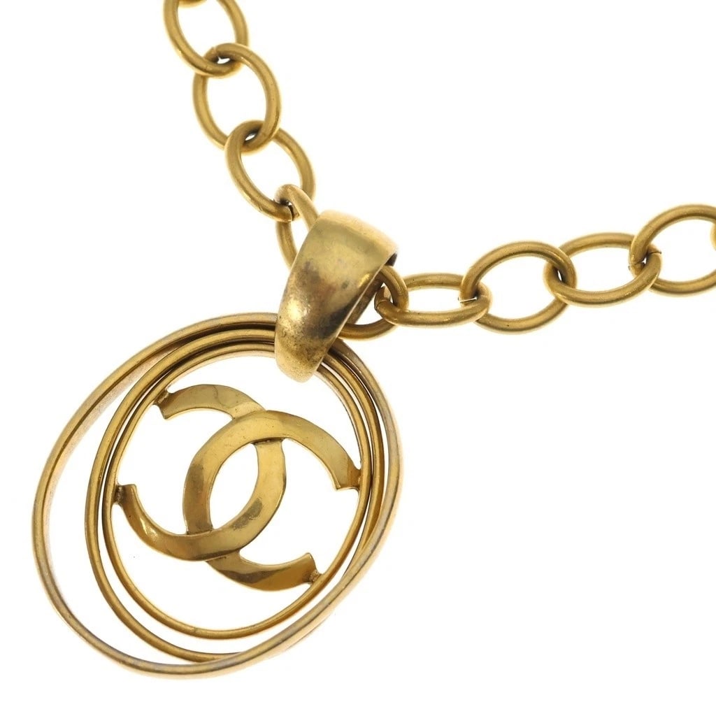 CHANEL NECKLACE COCO MARK PENDANT CHAIN GOLD PLATED: CHANEL Necklace Coco Mark Pendant Chain Gold Plated Brand: CHANEL Type/Style: Necklace Material: GP, Color: GOLD Size: Top Height: 53.41 mm, Width: 44.74 mm [Chain] Total Length: 86 cm, Width: 12.95 m