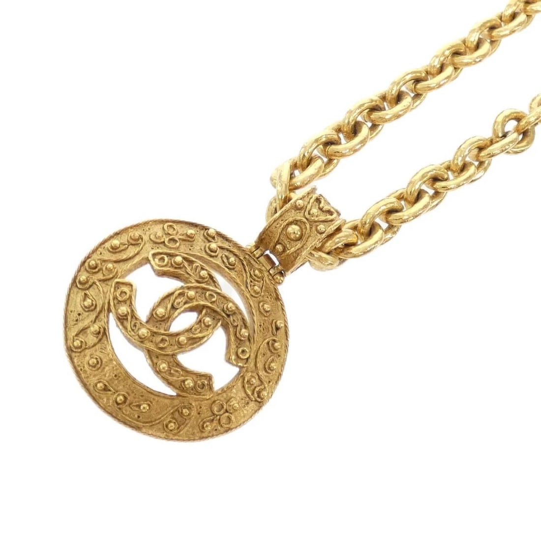 CHANEL NECKLACE COCO MARK CIRCLE GOLD (1 of 3)