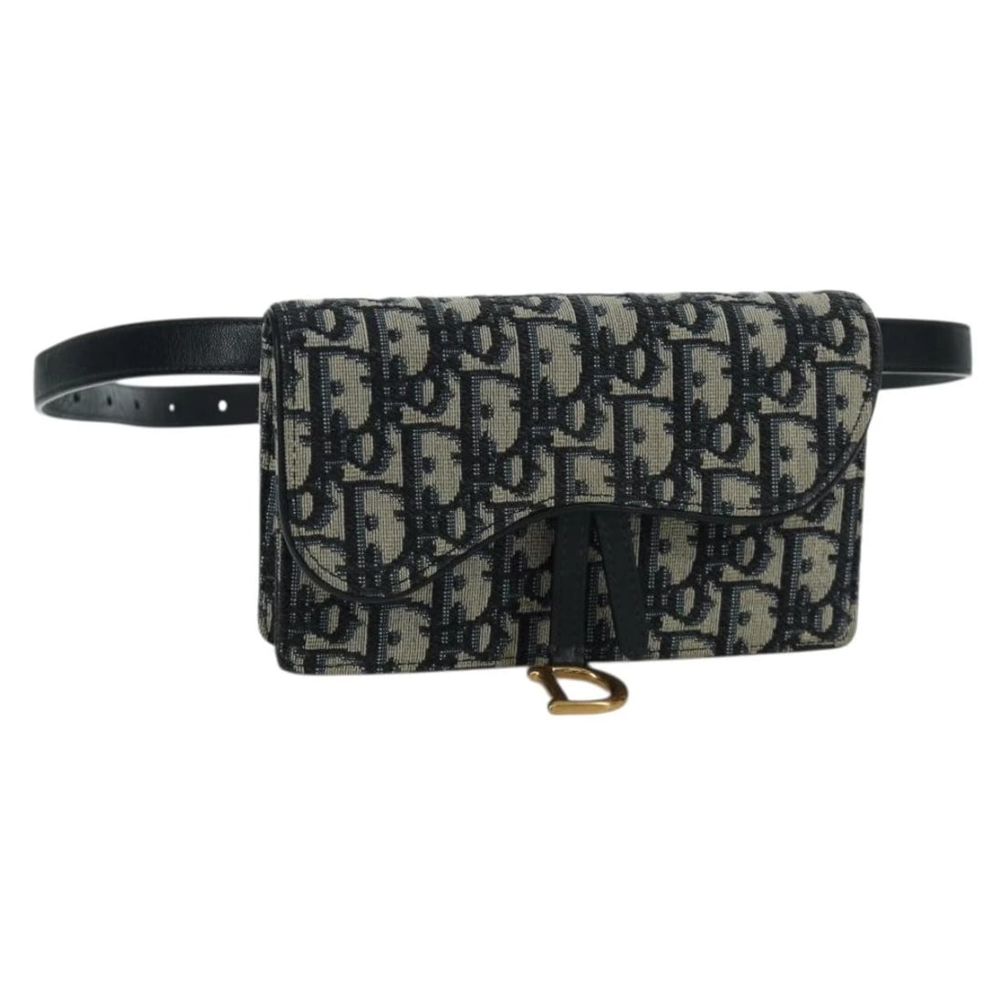 CHRISTIAN DIOR TROTTER CANVAS SADDLE WAIST BAG: Christian Dior Trotter Canvas Saddle Waist bag Brand: Christian Dior Type/Style: Waist bag Material: Trotter Canvas Color: Navy/Gold Size: W6.7 x H3.9 x D1.2inch(Approx) Accessories: None