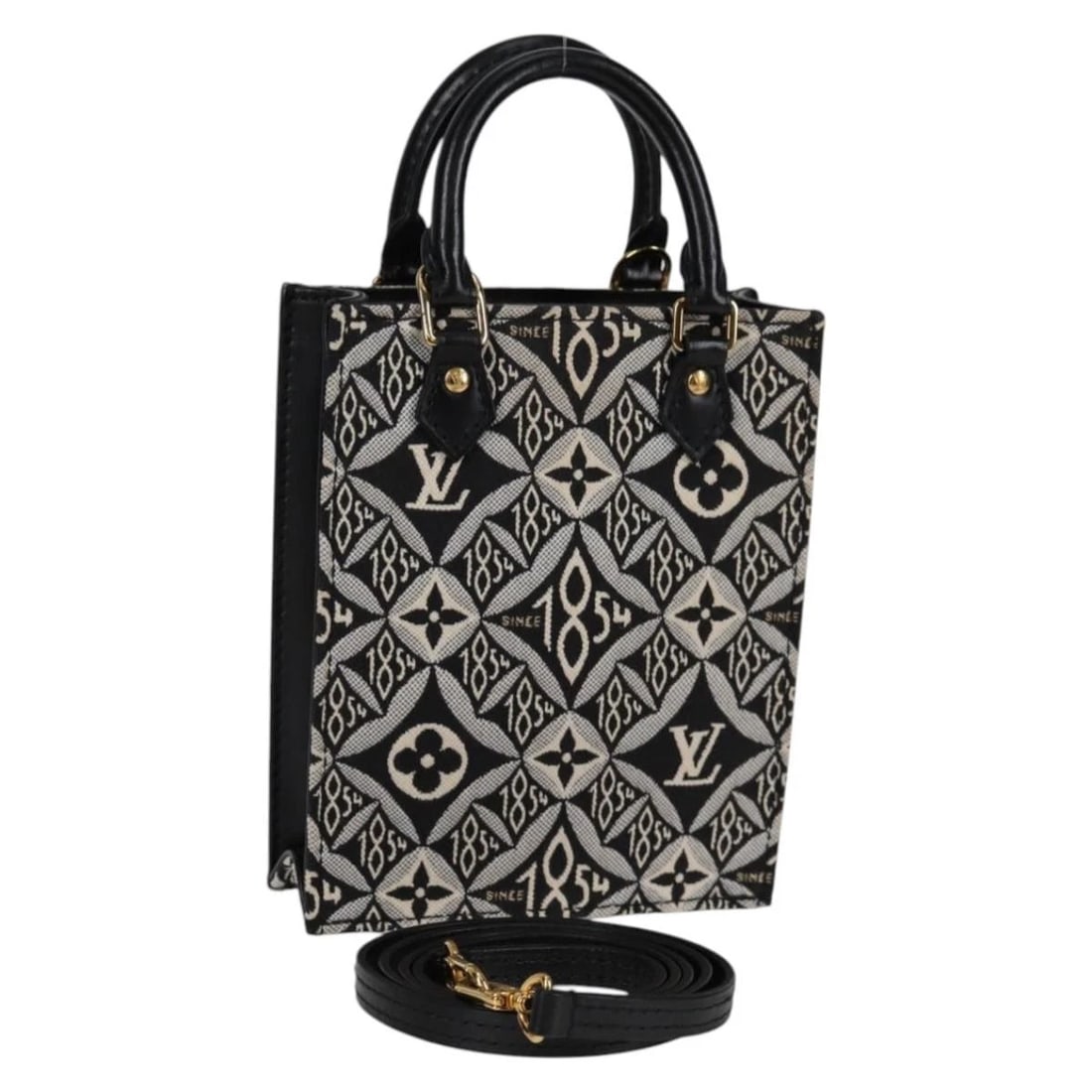 LOUIS VUITTON PRE OWNED SINCE PETIT SAC PLAT 2WAY: LOUIS VUITTON Pre Owned SINCE Petit Sac Plat 2way Brand: LOUIS VUITTON Type/Style: Hand Bag Material: Monogram Canvas Color: Black Size: W5.5 x H6.7 x D1.6inch(Approx) Accessories: None Ac