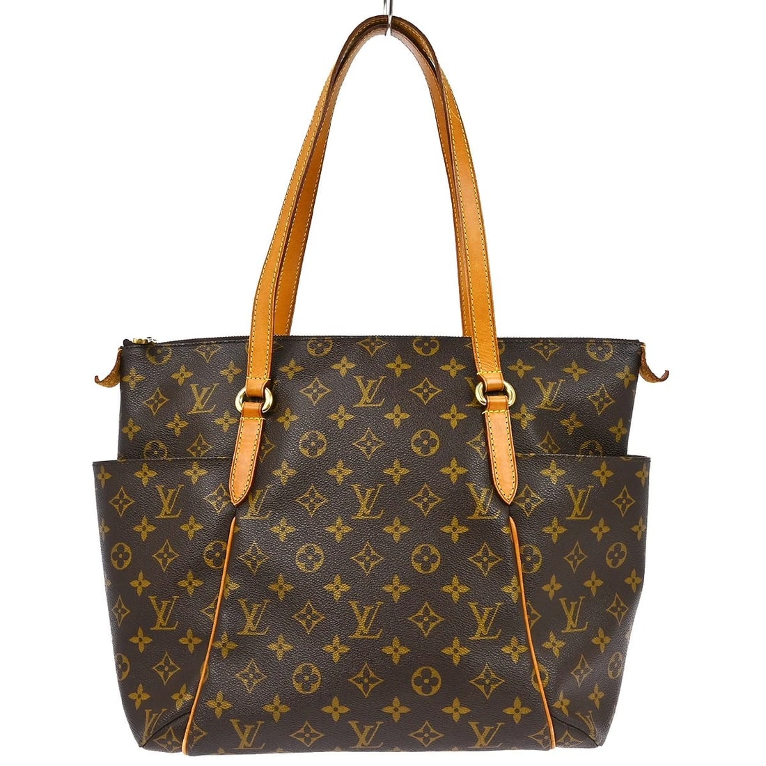 LOUIS VUITTON MONOGRAM SHOULDER BAG: LOUIS VUITTON MONOGRAM SHOULDER BAG Brand: Louis Vuitton Type/Style: Tote Material: Monogram Canvas, Leather Color: Brown Size: W 13.4 x H 11.8 x D 5.9 " Accessories: None Accessories Noti