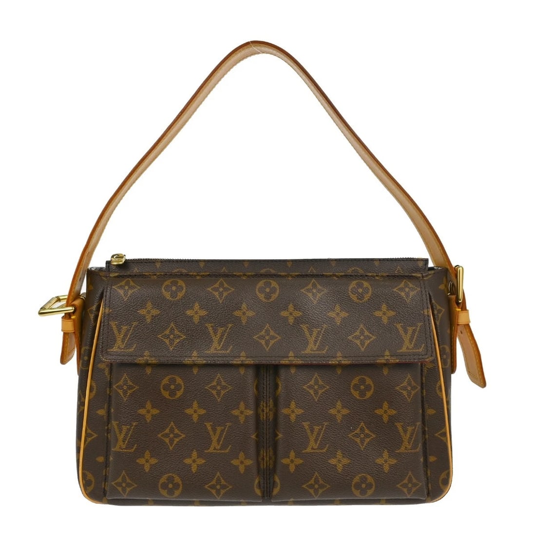 LOUIS VUITTON MONOGRAM VIVA CITE GM HANDBAG: Louis Vuitton Monogram Viva Cite GM Handbag Brand: Louis Vuitton Type/Style: Handbag Material: Monogram Canvas, Leather Color: Brown Size: W 12.6 x H 8.7 x D 3.9 " Accessories: None Access