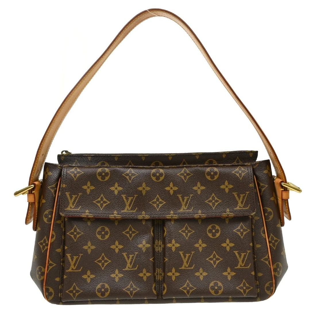 LOUIS VUITTON MONOGRAM VIVA CITE GM HANDBAG: Louis Vuitton Monogram Viva Cite GM Handbag Brand: Louis Vuitton Type/Style: Handbag Material: Monogram Canvas, Leather Color: Brown Size: W 12.6 x H 8.7 x D 3.9 " Accessories: None Access