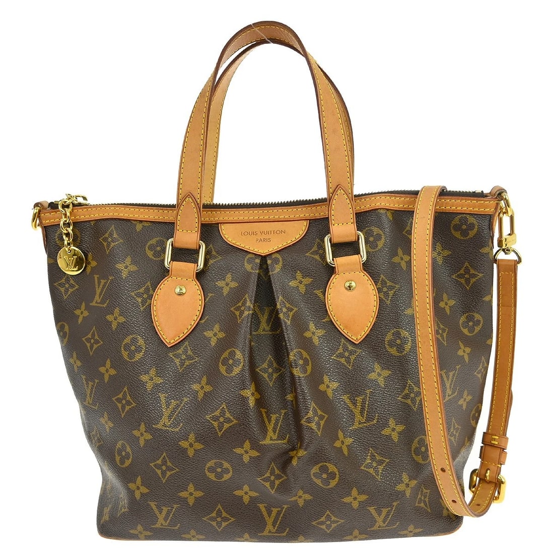 LOUIS VUITTON MONOGRAM 2WAY TOTE BAG: LOUIS VUITTON MONOGRAM 2WAY TOTE BAG Brand: Louis Vuitton Type/Style: Tote Material: Monogram Canvas, Leather Color: Brown Size: W 11.4 x H 10.6 x D 6.3 " Accessories: None Accessories Not
