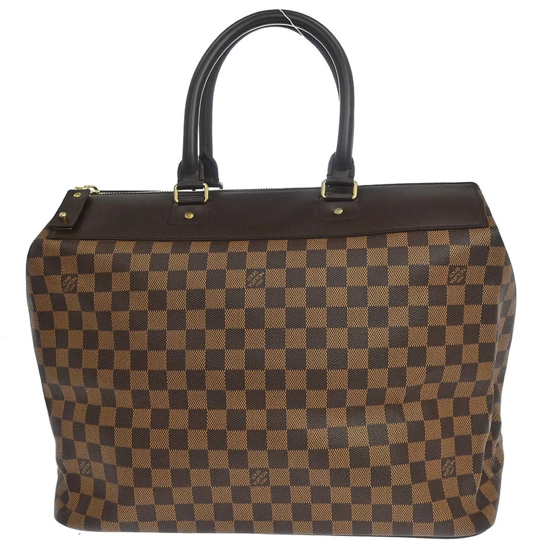 LOUIS VUITTON DAMIER GREENWICH PM HANDBAG: LOUIS VUITTON DAMIER GREENWICH PM HANDBAG Brand: Louis Vuitton Type/Style: Hand Bag Material: Damier Canvas, Leather Color: Ebene * Brown Size: W 14.6 x H 13.4 x D 9.4 " Accessories: None