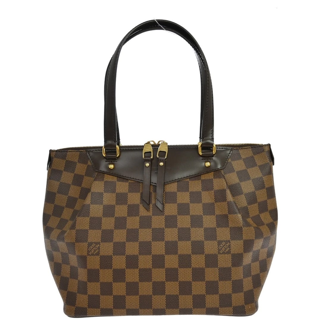 LOUIS VUITTON DAMIER WESTMINSTER PM SHOULDER BAG: Louis Vuitton Damier Westminster PM Shoulder Bag Brand: Louis Vuitton Type/Style: Tote Material: Damier Canvas, Leather Color: Ebene*Brown Size: W 9.8 x H 8.7 x D 5.5 " Accessories: None A