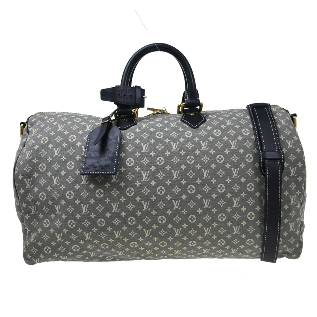 LOUIS VUITTON MONOGRAM IDYLLE SPEEDY VOYAGE: LOUIS VUITTON Monogram Idylle Speedy Voyage Brand: Louis Vuitton Type/Style: Duffle Material: Monogram Canvas, Leather Color: Navy/ Blue Size: W 17.7 x H 10.6 x D 7.9 " Accessories: None A