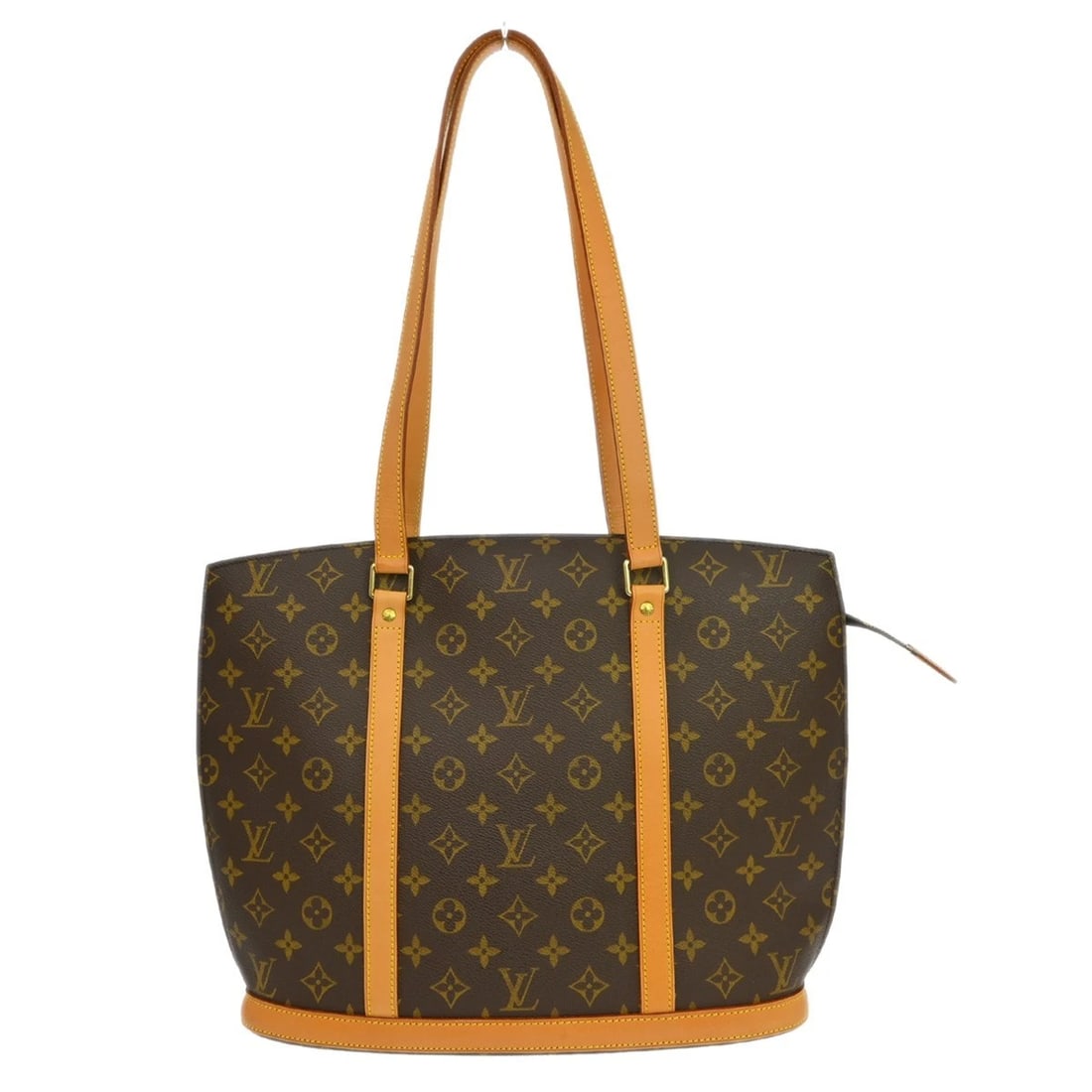 LOUIS VUITTON BABYLONE HAND BAG: LOUIS VUITTON BABYLONE HAND BAG Brand: Louis Vuitton Type/Style: Tote Material: Monogram Canvas, Leather Color: Brown Size: W 13.8 x H 12.2 x D 4.3 " Accessories: None Accessories Notice: