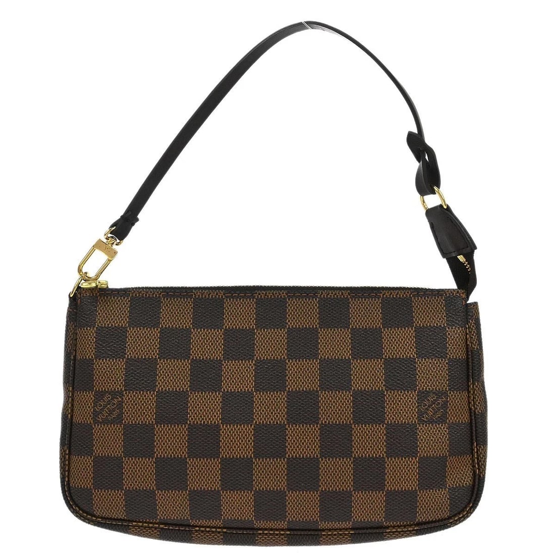 LOUIS VUITTON DAMIER POCHETTE ACCESSOIRES HANDBAG: Louis Vuitton Damier Pochette Accessoires Handbag Brand: Louis Vuitton Type/Style: Pouch Material: Damier Canvas, Leather Color: Ebene * Brown Size: W 8.3 x H 5.1 x D 1.6 " Accessories: None <