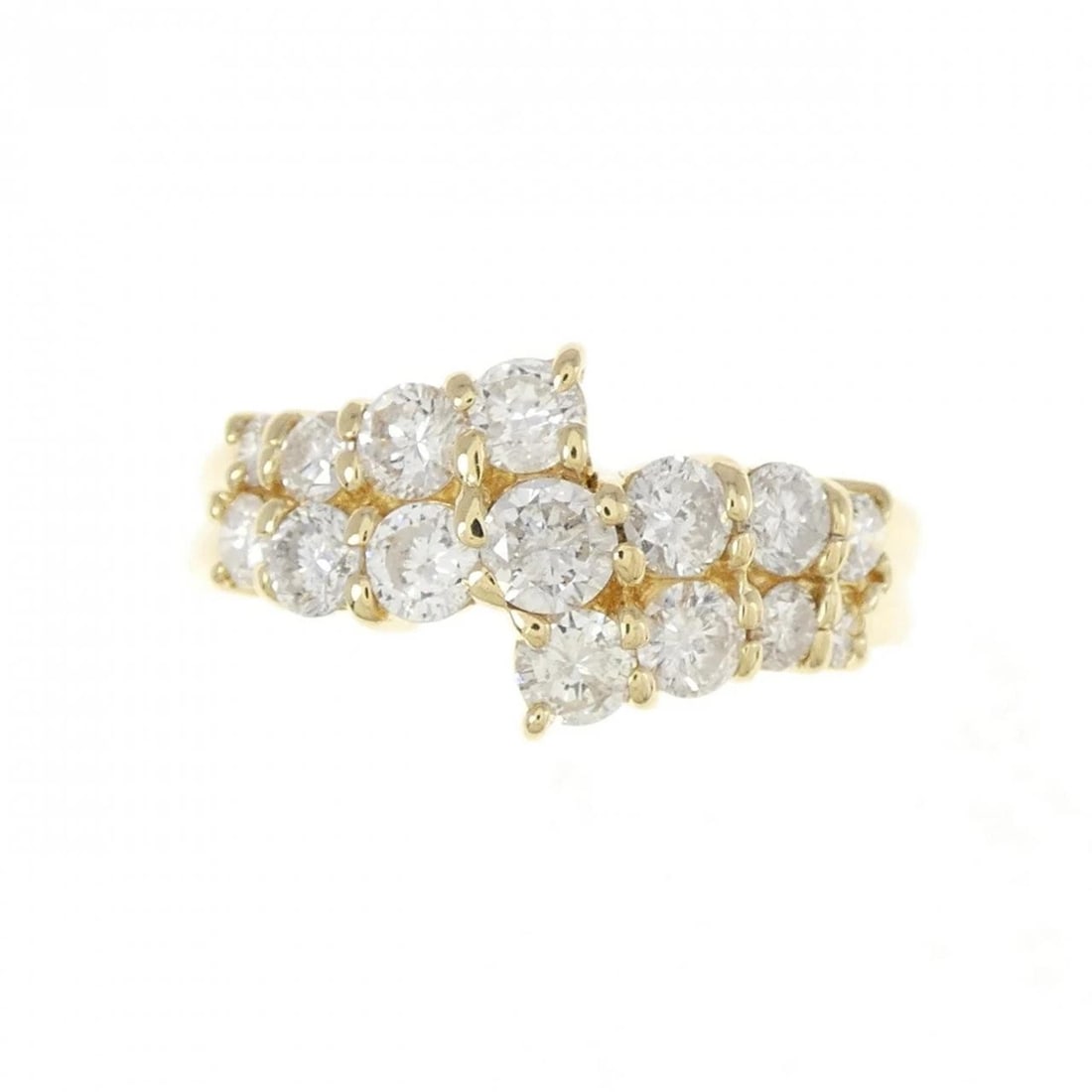 K18YG DIAMOND RING: K18YG Diamond Ring Brand: Unbranded Type/Style: Diamond Ring Material: K18YG, Color: Yellow Gold Size: US 6 1/4 Accessories: None Accessories Notice: When purchasing pre-owned goods, please refer to