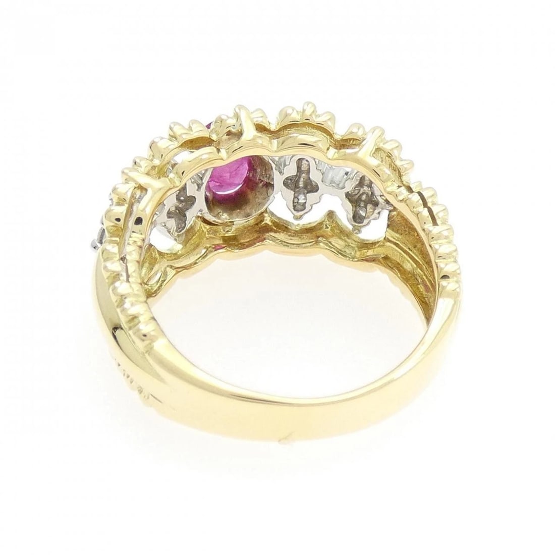 K18YG/PT850 RUBY RING - 2