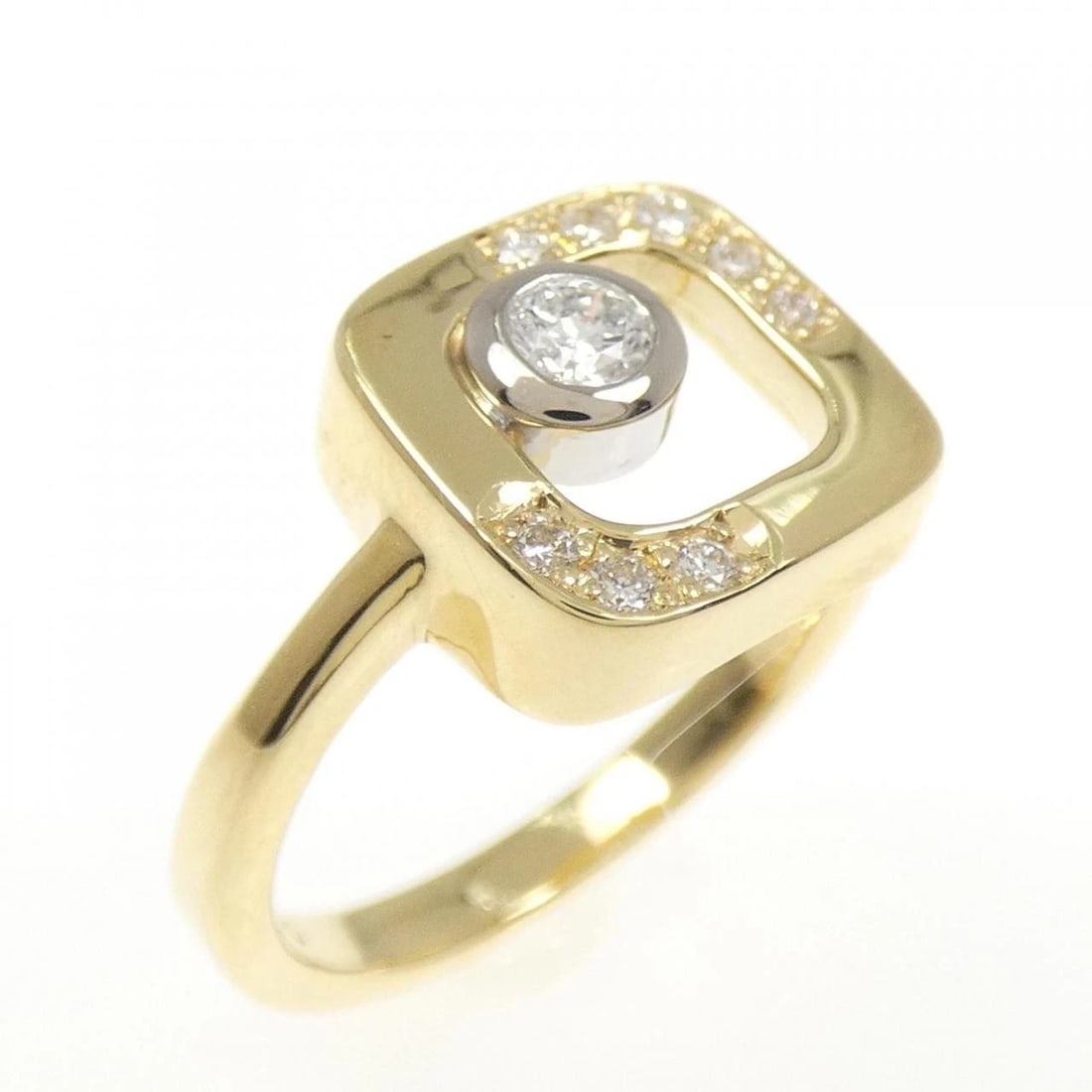 K18YG/K18WG DIAMOND RING: K18YG/K18WG Diamond Ring Brand: Unbranded Type/Style: Diamond ring Material: K18YG/K18WG, Color: YG,WG Size: US 5 1/4 Accessories: None Accessories Notice: When purchasing pre-owned goods, please