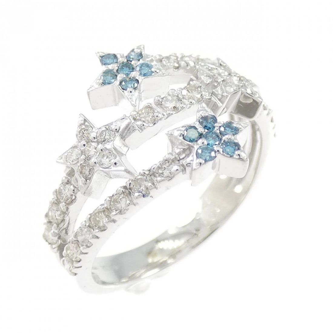 K18WG STAR DIAMOND RING: K18WG Star Diamond Ring Brand: Unbranded Type/Style: Diamond Ring Material: 18k White Gold, Color: White Gold Size: US 5 1/4 Accessories: None Accessories Notice: When purchasing pre-owned goods,