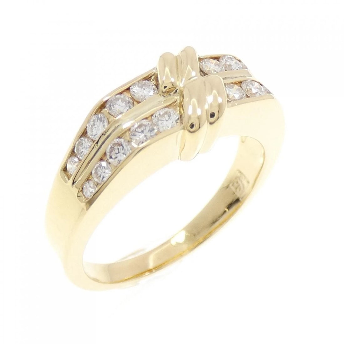 750YG DIAMOND RING: 750YG Diamond Ring Brand: Unbranded Type/Style: Diamond Ring Material: K18YG, Color: Yellow Gold Size: US 6 1/4 Accessories: None Accessories Notice: When purchasing pre-owned goods, please refer to