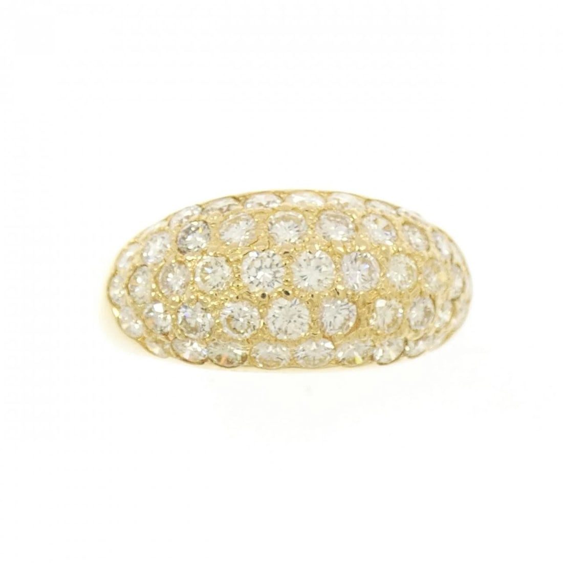 K18YG PAVE DIAMOND RING: K18YG Pave Diamond Ring Brand: Unbranded Type/Style: Diamond Ring Material: K18 yellow gold, Color: Yellow Gold Size: US 6 1/4 Accessories: None Accessories Notice: When purchasing pre-owned goods,